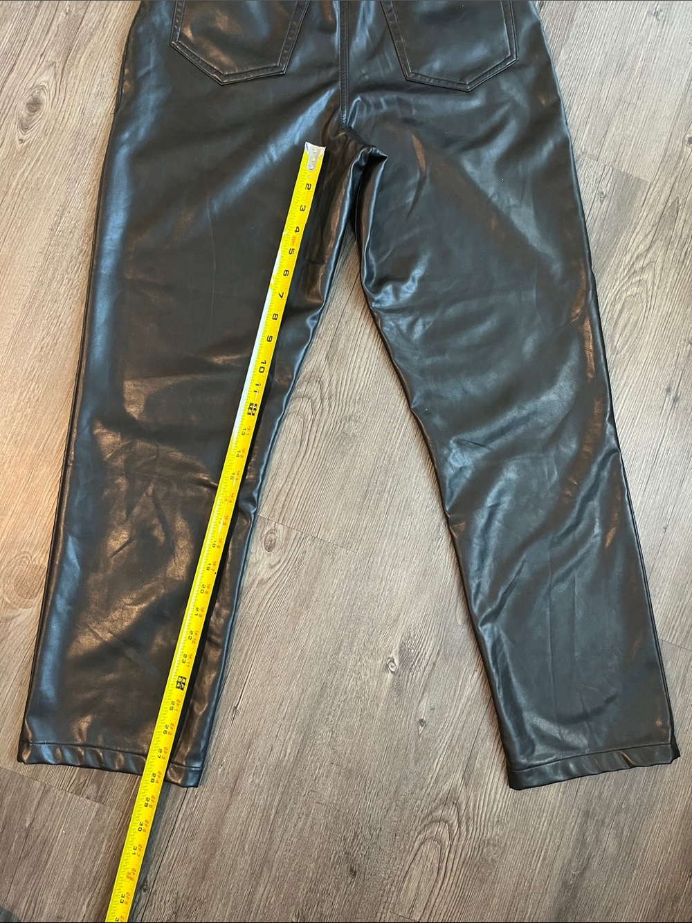 Abercrombie & Fitch Black Faux Leather Straight Leg Pants - Picture 5 of 5